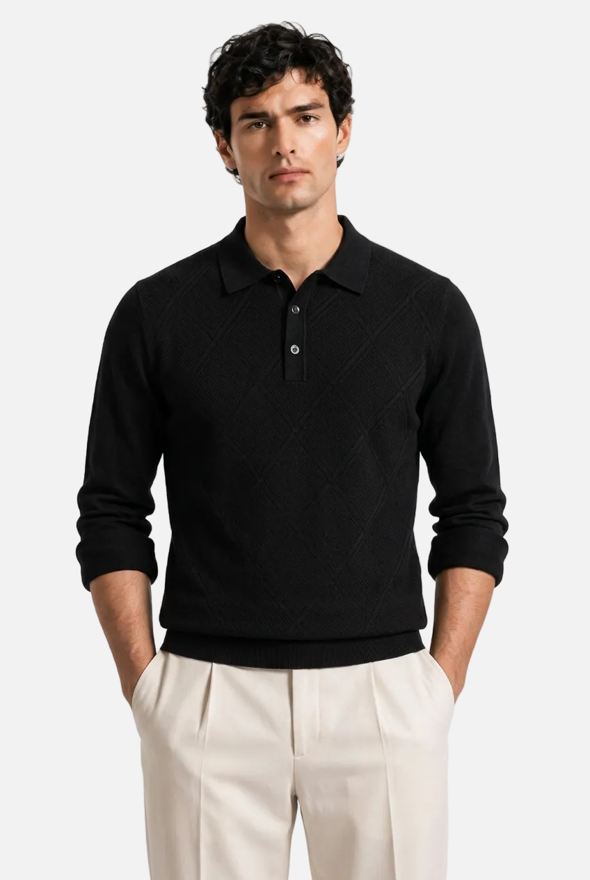 Men's Knit Polo Sweater