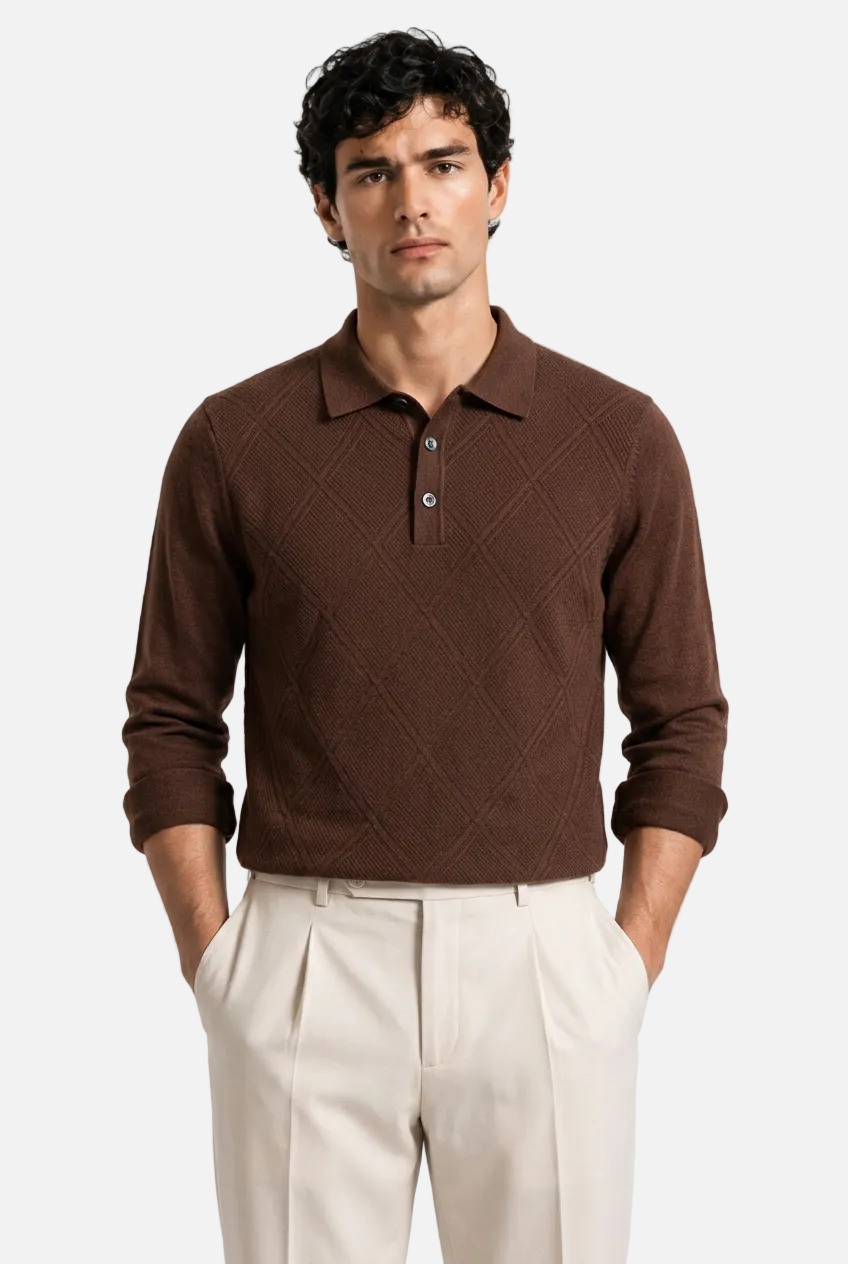 Men's Knit Polo Sweater