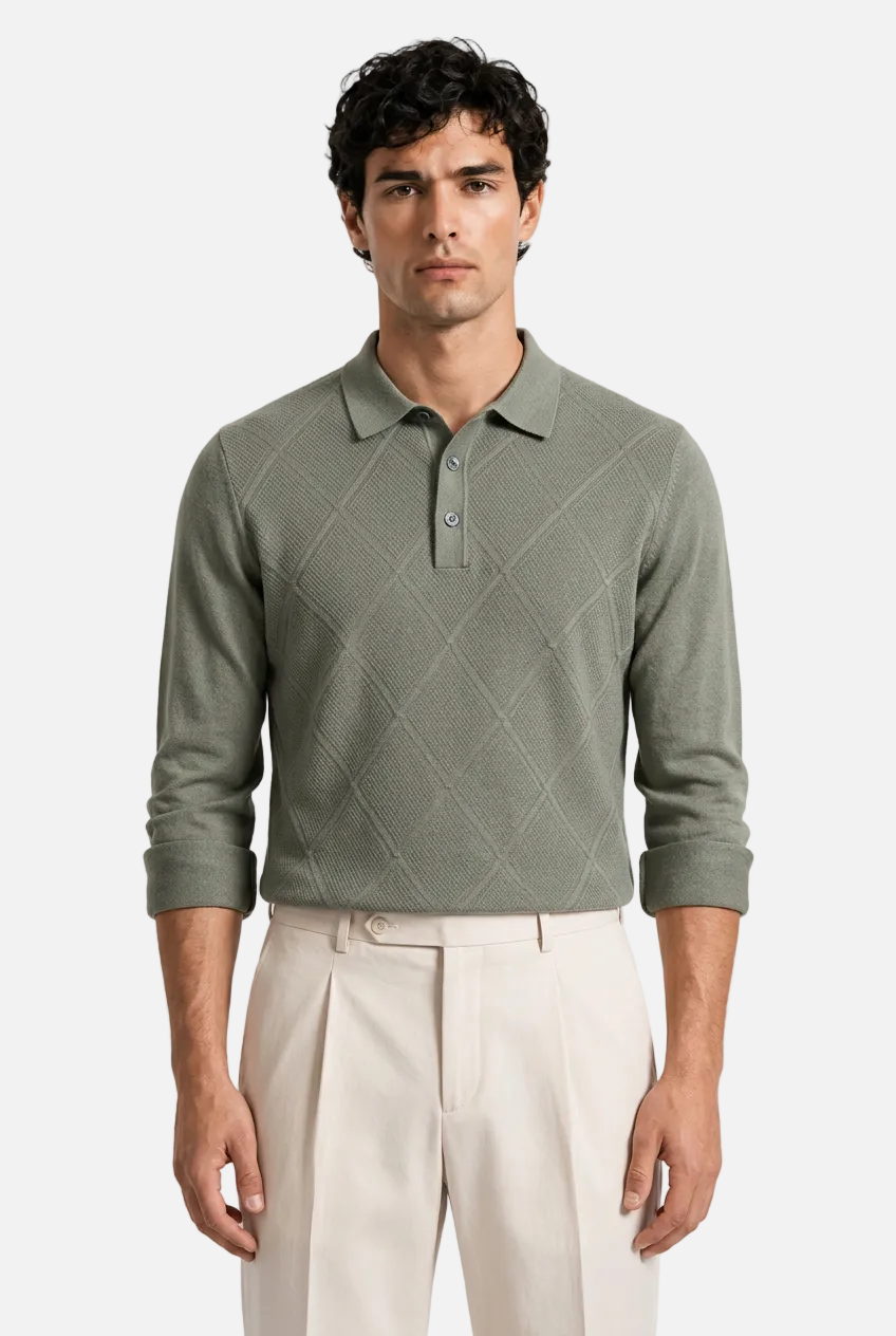 Men's Knit Polo Sweater
