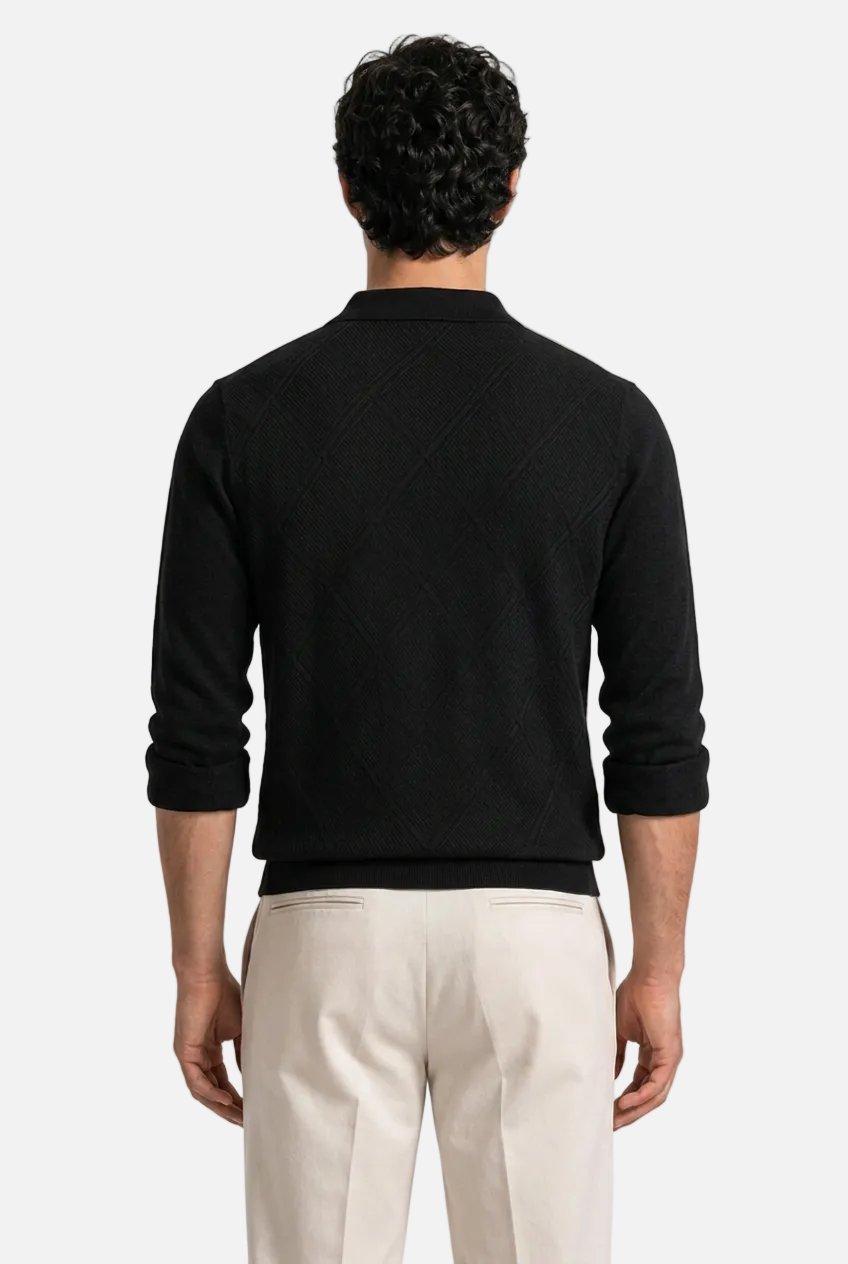 Men's Knit Polo Sweater