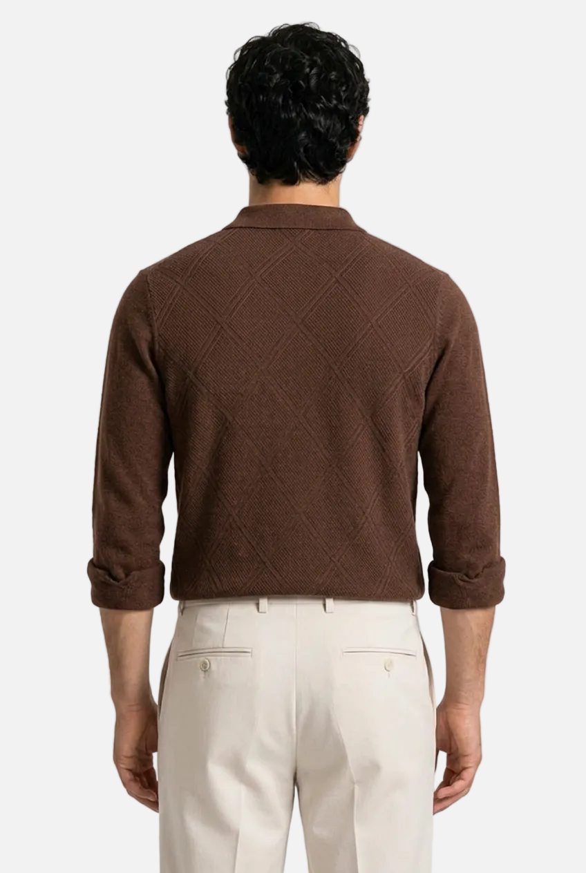 Men's Knit Polo Sweater
