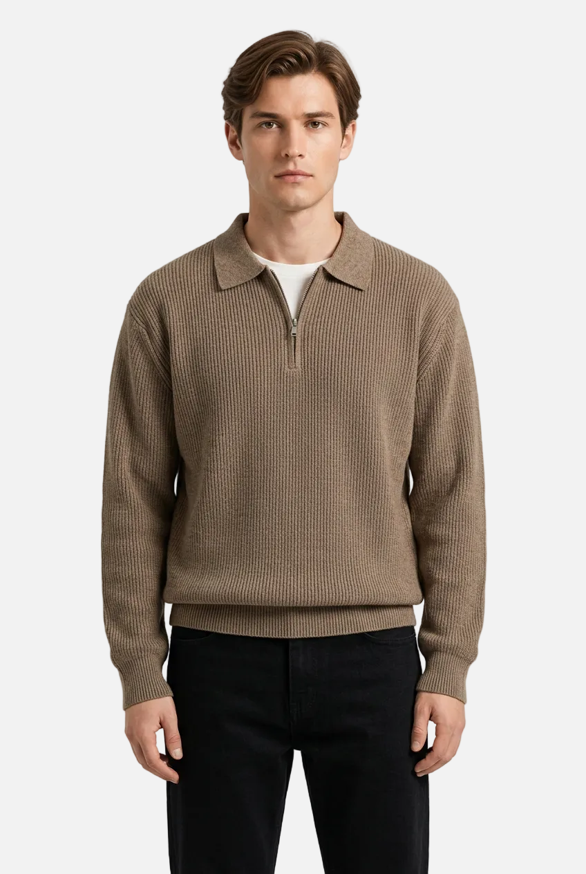 Men's Autumn Polo Sweater