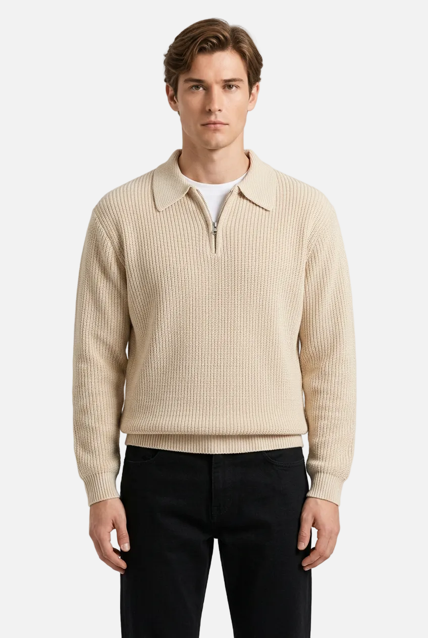Men's Autumn Polo Sweater