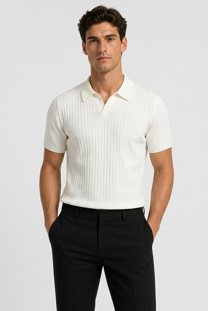 REDO: Men's Knit Collar Polo Shirt
