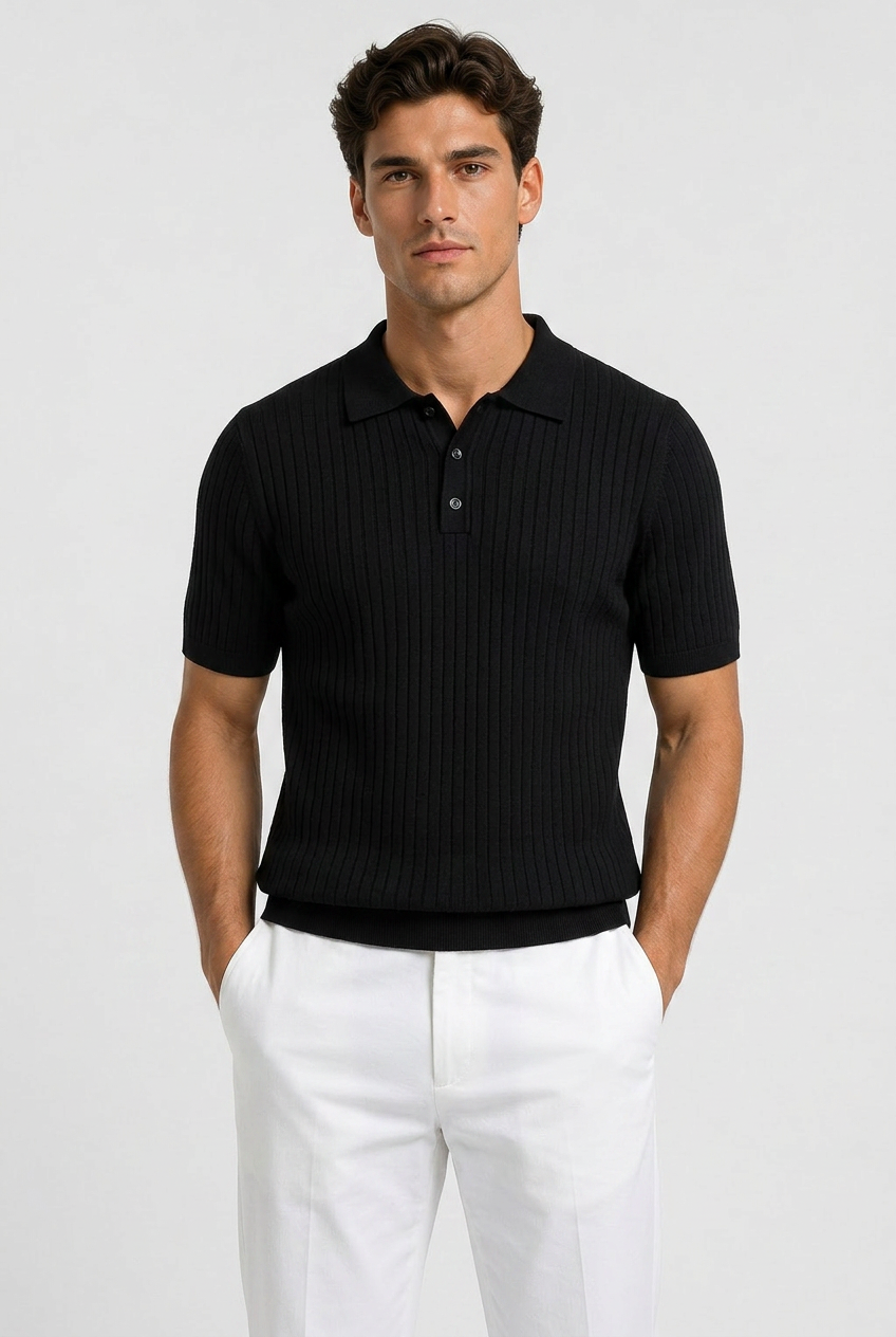 REDO: Men's Knit Collar Polo Shirt