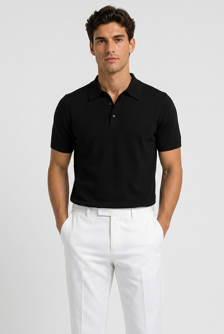 REDO: Men's Knit Collar Polo Shirt
