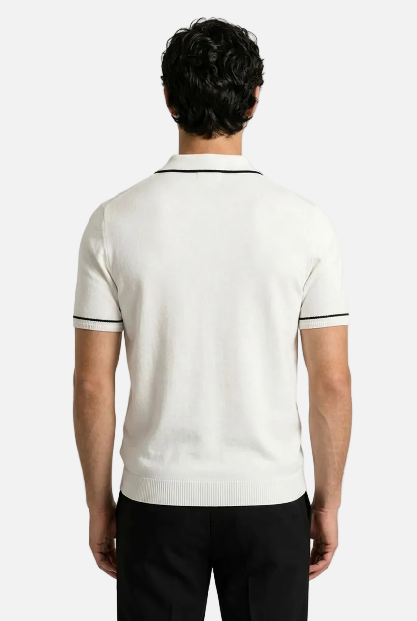 Men's Retro Knit Polo Shirt