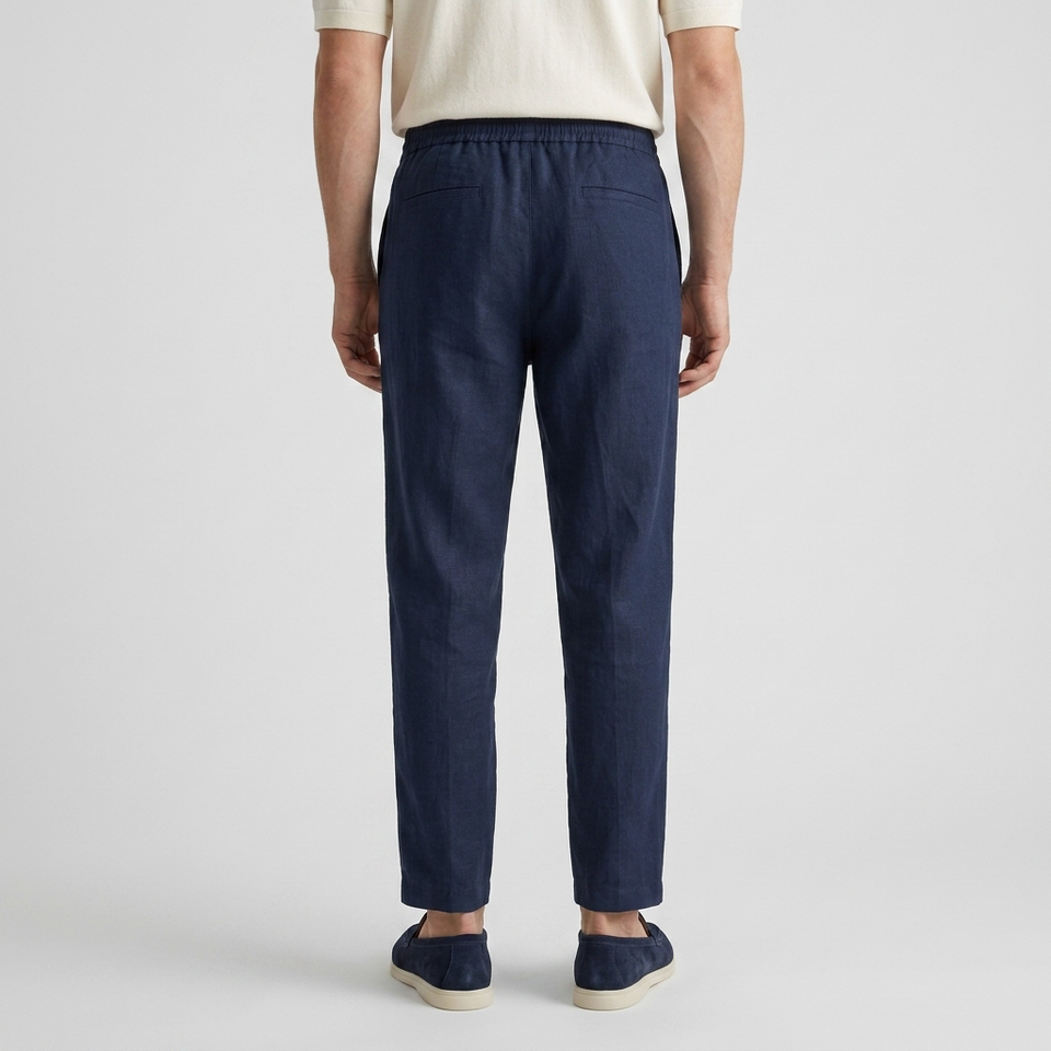 Men's Cotton Linen Cropped Trousers