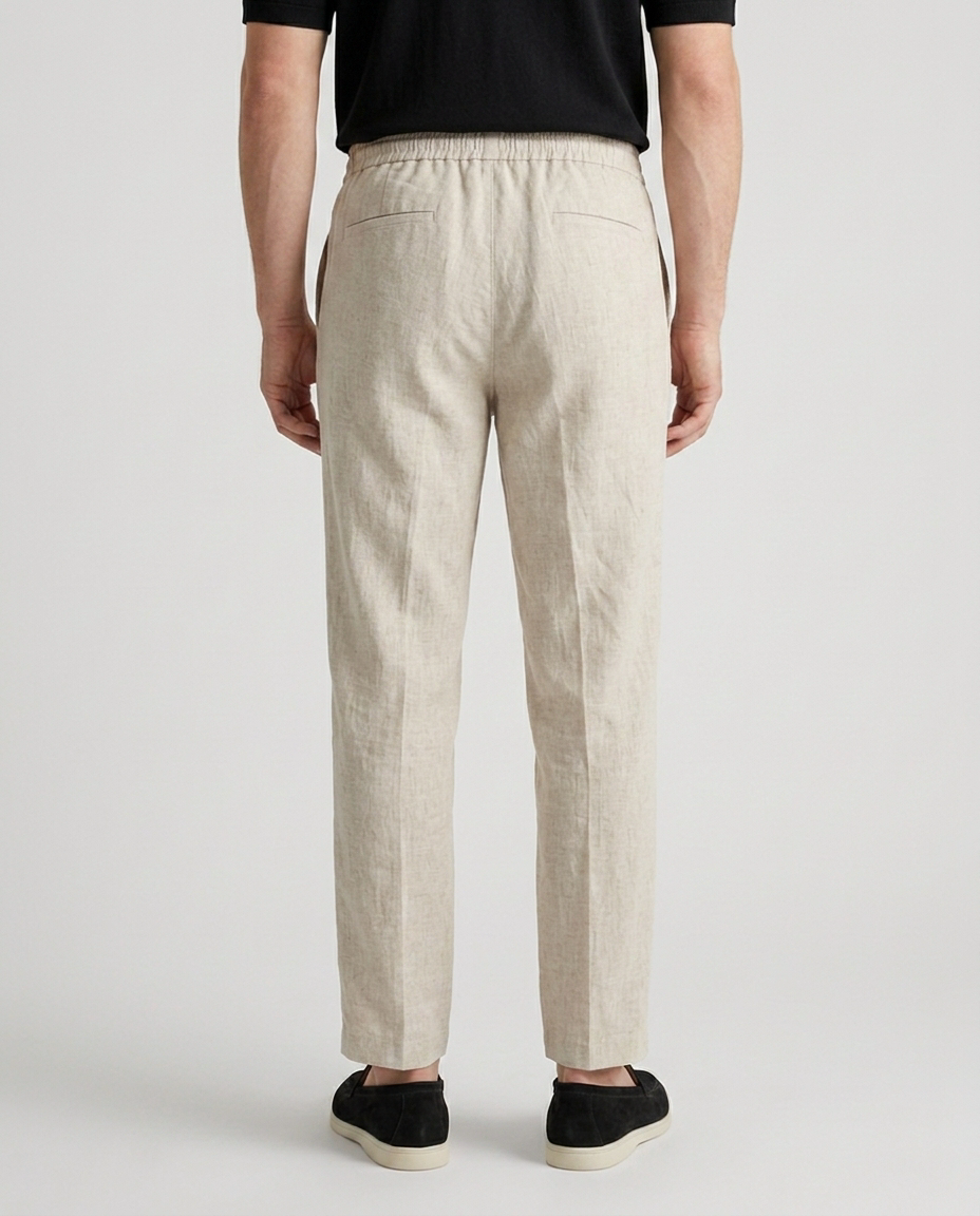 Men's Cotton Linen Cropped Trousers