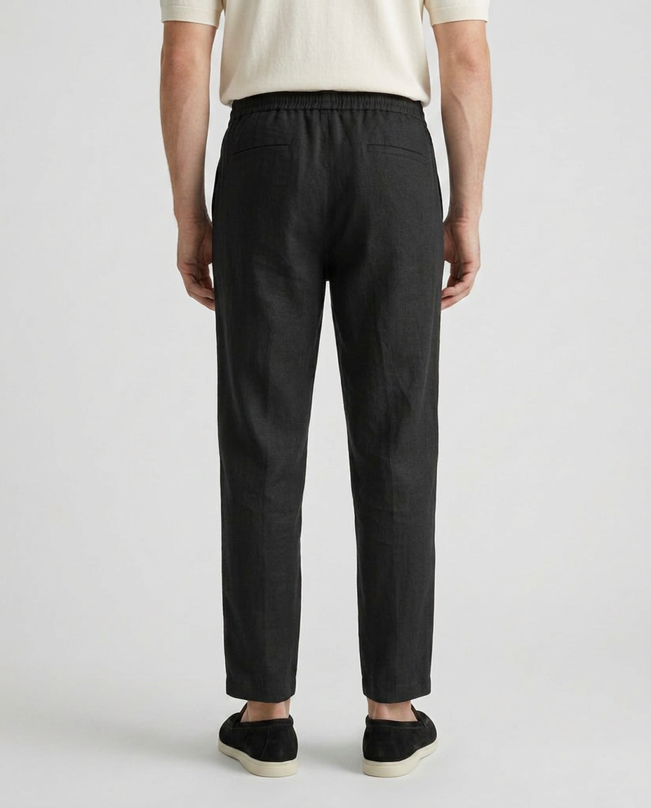 Men's Cotton Linen Cropped Trousers