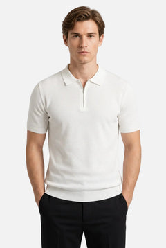 Men's Cotton Zipper Polo