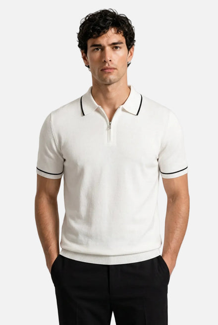 Men's Retro Knit Polo Shirt