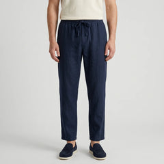 Men's Cotton Linen Cropped Trousers