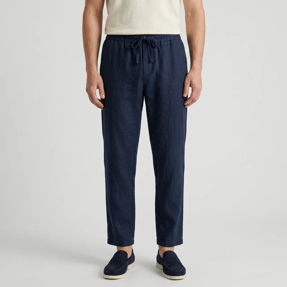 Men's Cotton Linen Cropped Trousers