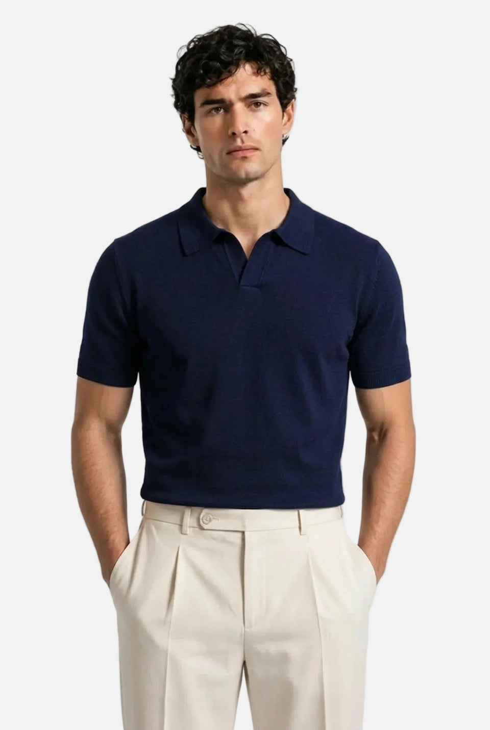 Men's Slim Knit Polo Shirt