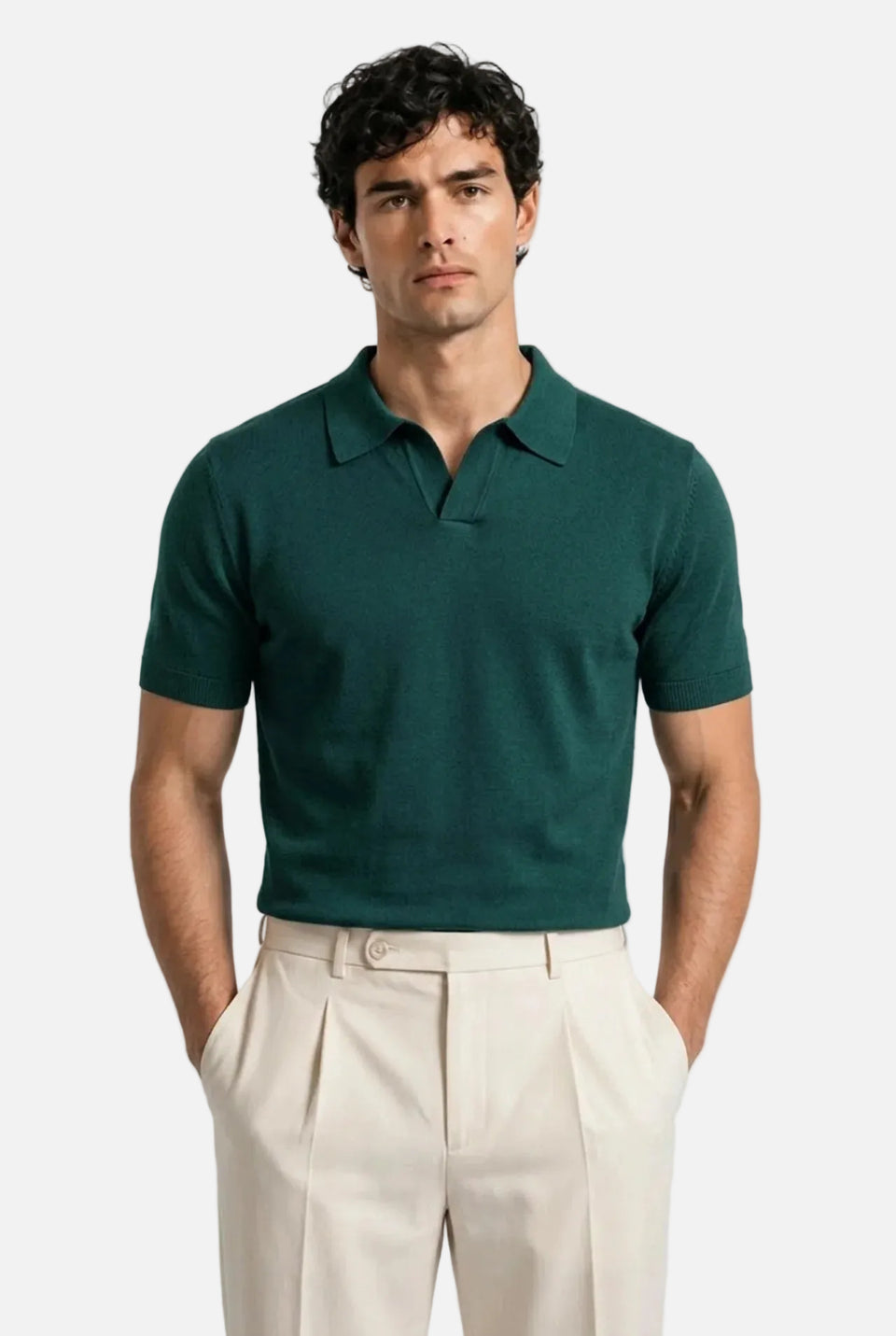 Men's Slim Knit Polo Shirt