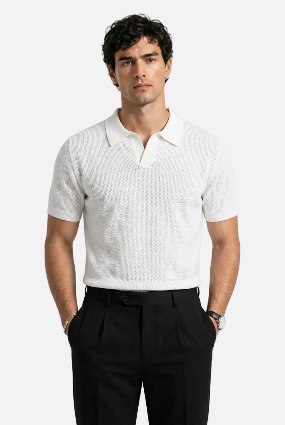 Men's Slim Knit Polo Shirt
