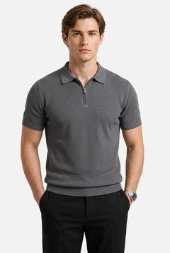 Men's Cotton Zipper Polo